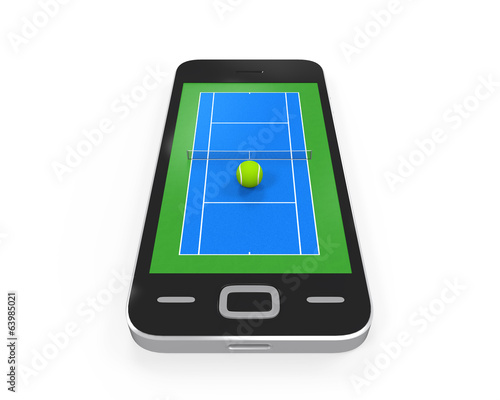 Tennis Court in Mobile Phone