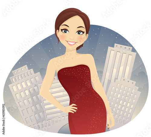 Woman in red