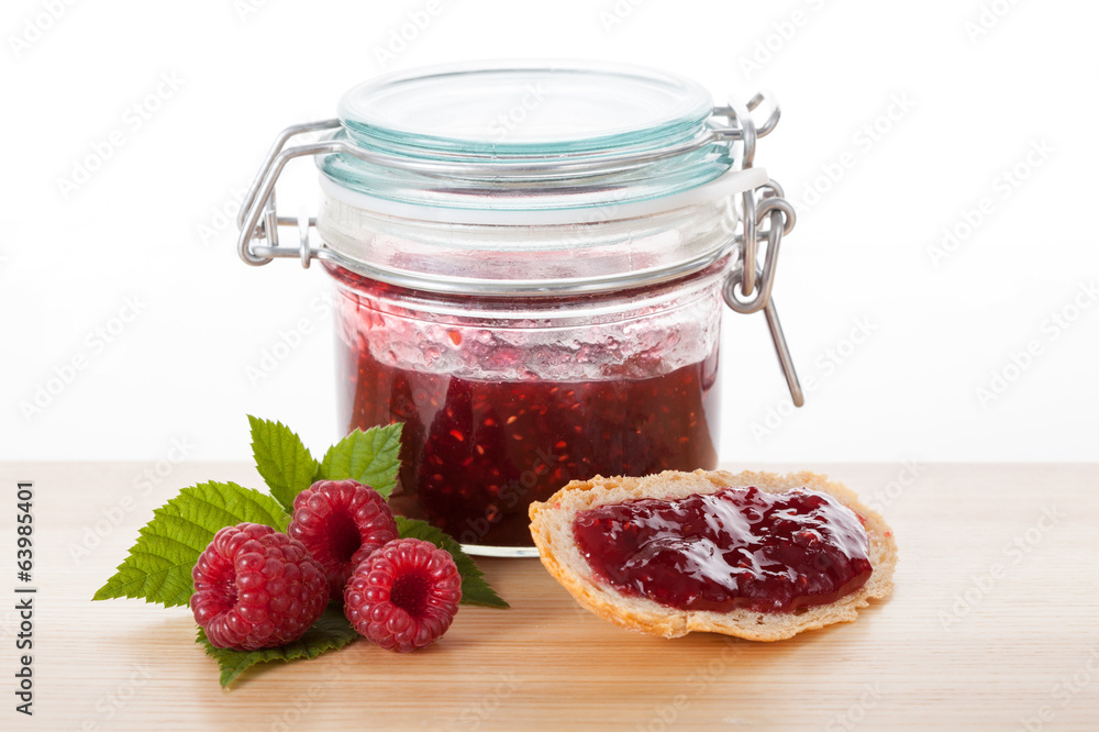 Jar of delicous raspberry jam Jar of delicous raspberry jam