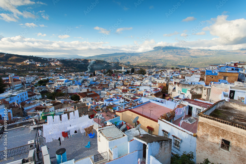 View of medina blue town Chefchaouen, Morocco