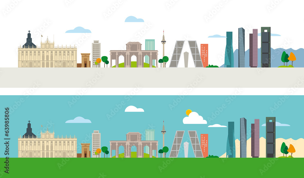 Fototapeta premium Madrid Skyline