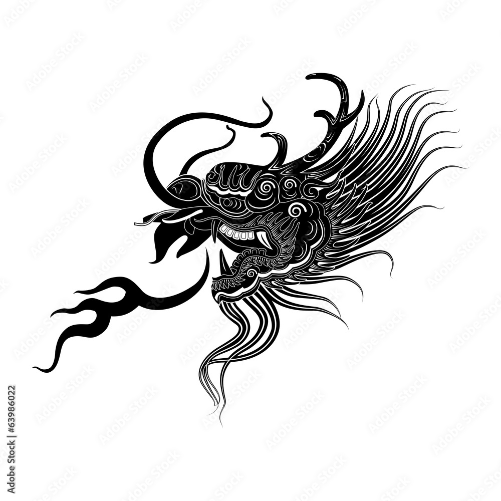 illustration black dragon head icon vector illustration black dragon head icon vector