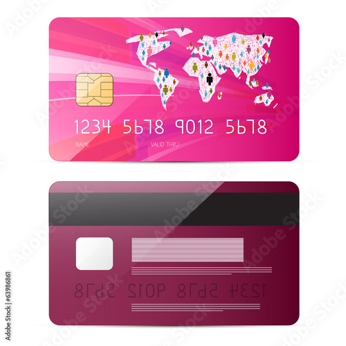 Pink Vector Credit Card Illustration