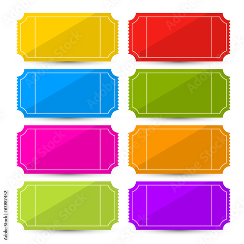 Colorful Vector Ticket Set Illustration