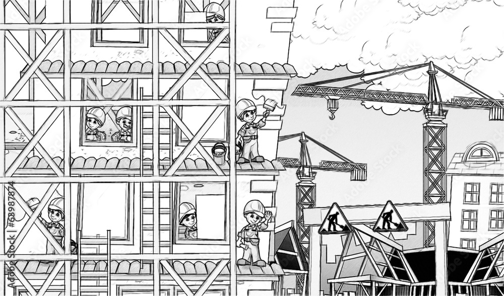 Fototapeta premium Construction set - coloring page