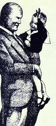 Caricature of Benito Mussolini photo