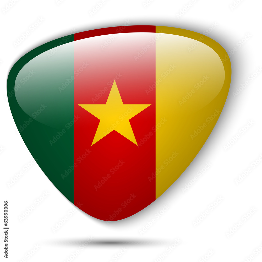 Cameroon Flag Glossy Button Cameroon Flag Glossy Button