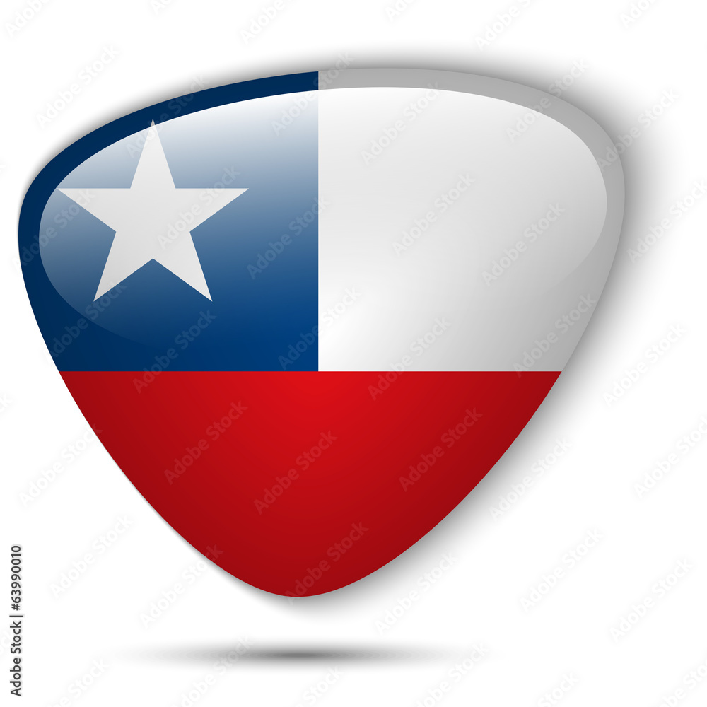 Chile Flag Glossy Button Chile Flag Glossy Button