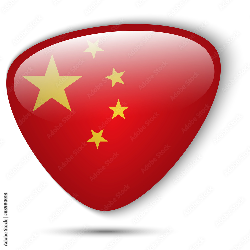 China Flag Glossy Button China Flag Glossy Button