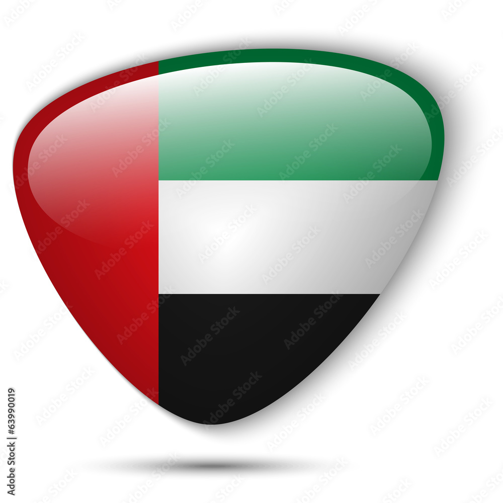 Emirates Flag Glossy Button Emirates Flag Glossy Button