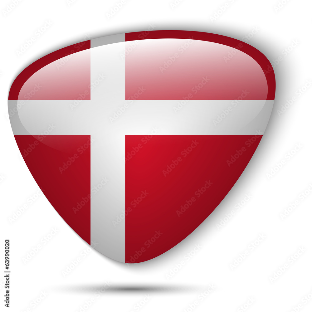 Denmark Flag Glossy Button