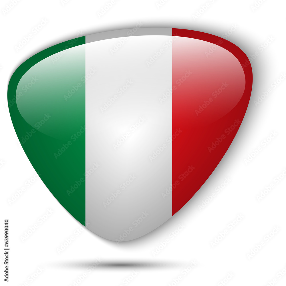Italy Flag Glossy Button Italy Flag Glossy Button