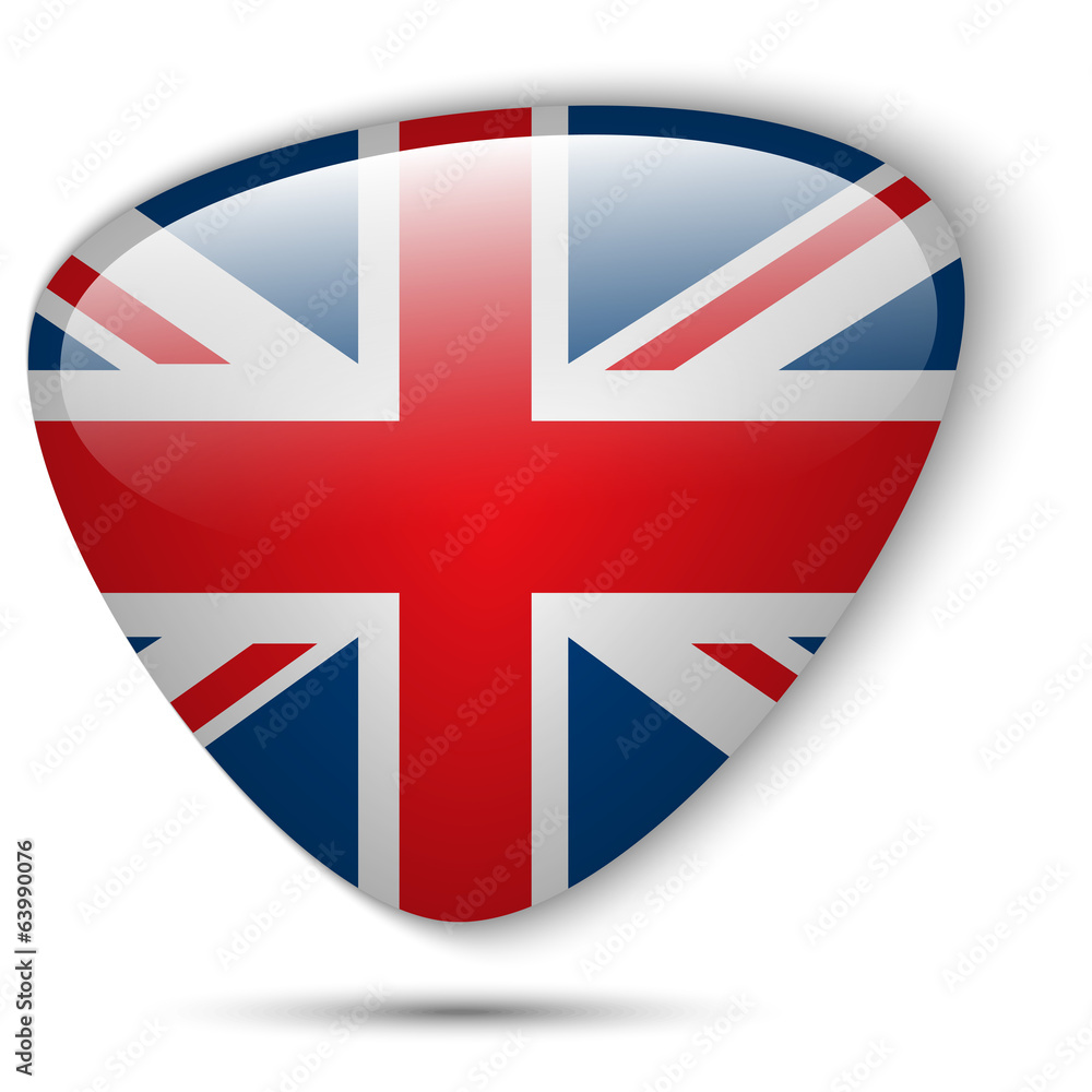 Obraz premium UK Flag Glossy Button