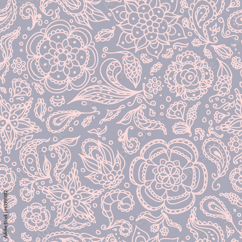 Seamless abstract floral pattern or pink grey background