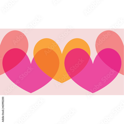 Herzen in Reihe pink