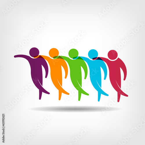 Group of friends holding each other  Logo image