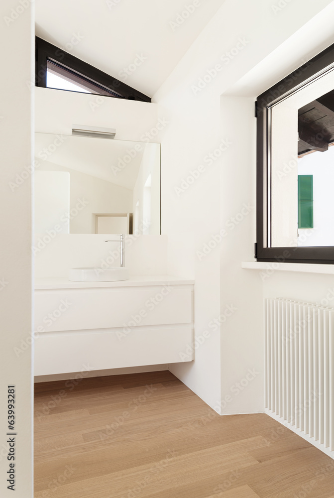 Fototapeta premium beautiful modern loft, view of bathroom