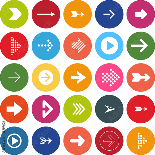 flat design vector set different arrows
