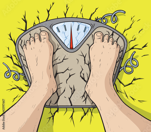 Man breaking the scale