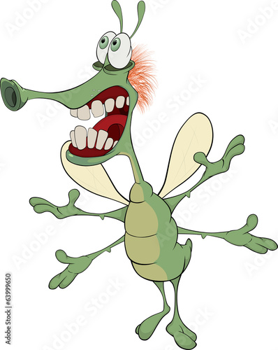 Green insect with the big teeth cartoon