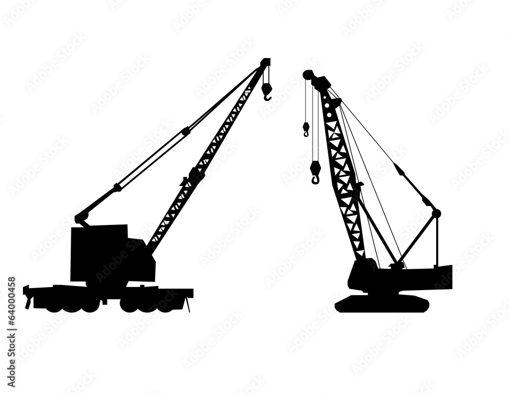 Cranes silhouette vector