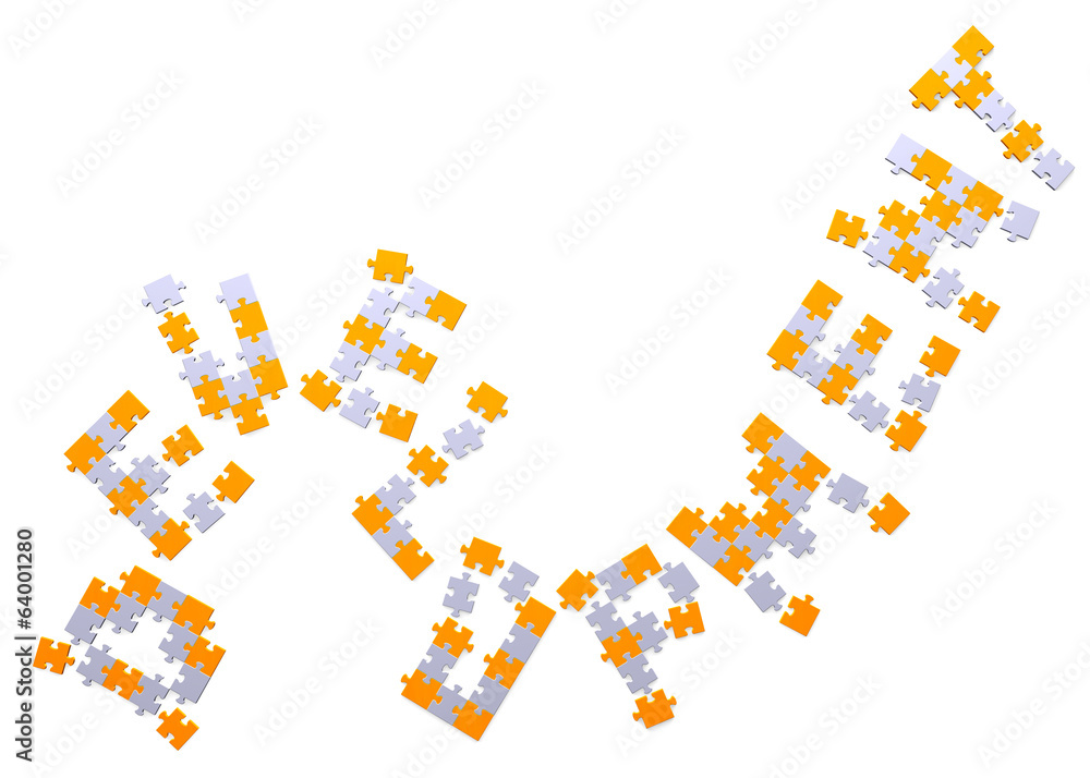 3d development text assembled of puzzles 3d development text assembled of puzzles