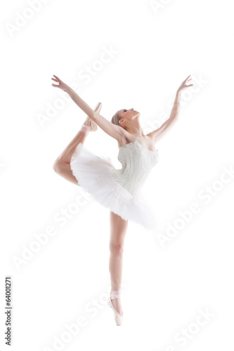 Image of blonde ballerina dancing gracefully