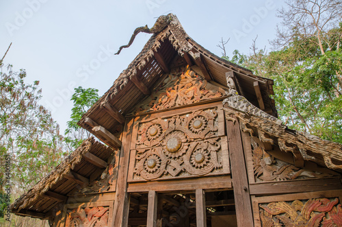 ancient Buddhist temples built of wood. © Khwanchai