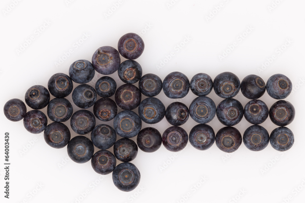 arrow of fresh blueberries arrow of fresh blueberries