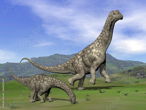 Fototapeta Naklejka Na Ścianę i Meble -  Argentinosaurus dinosaurs - 3D render