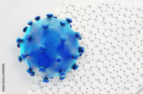 Hepatitis Virus - 3D Render photo