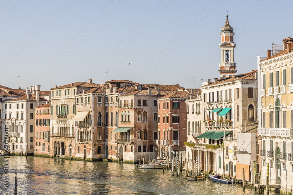 Beautiful classical buildings on Grand Canal, Venice, Italy