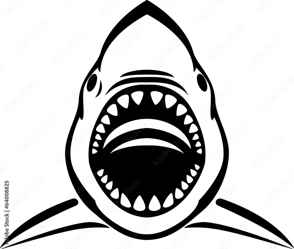 Obraz premium Angry shark tattoo