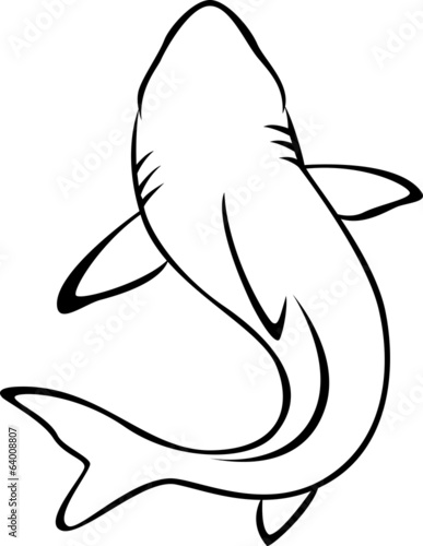 Black tattoo in the shape of sharks