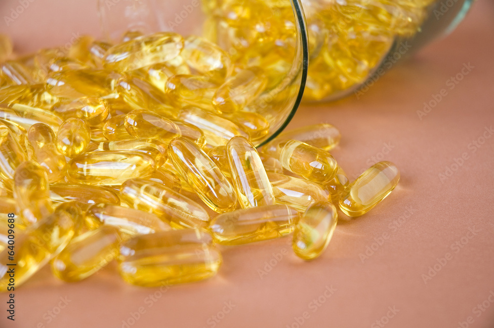 close up capsules in bottle close up capsules in bottle