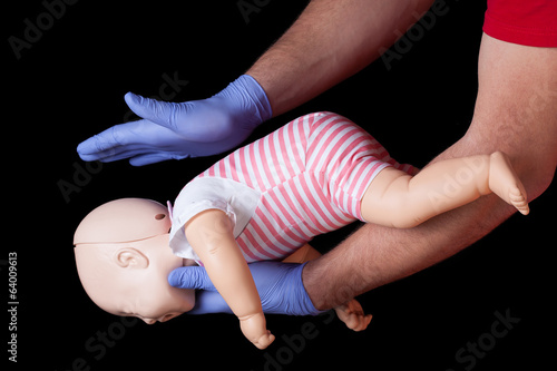 First aid for choking infant