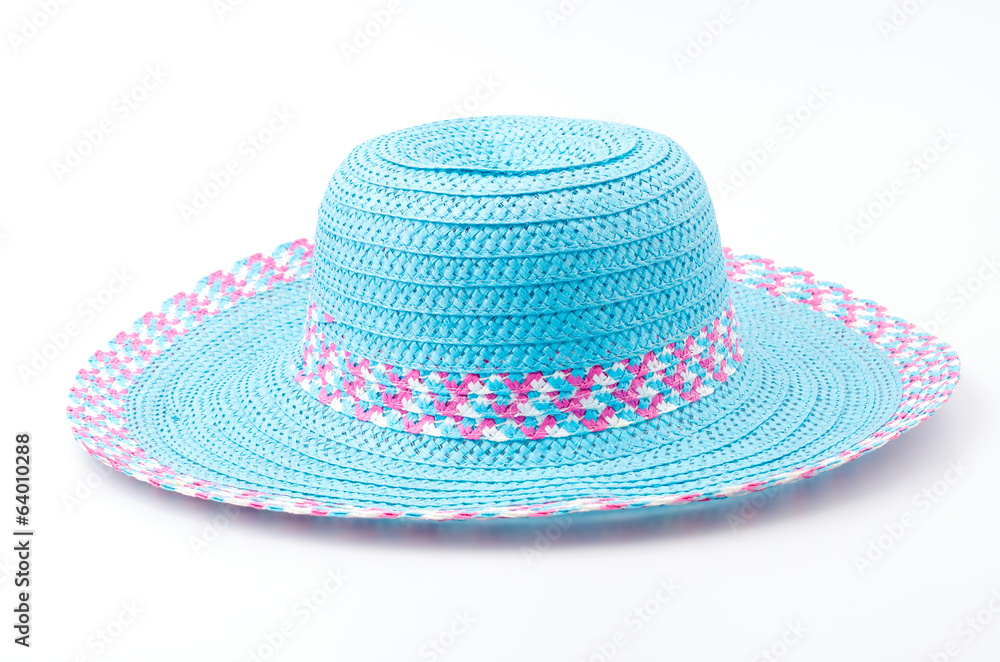 Beach hat isolated white background Beach hat isolated white background