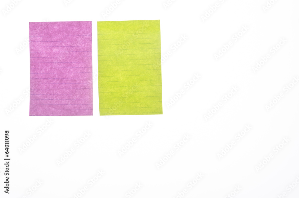 Paper note isolated on white background Paper note isolated on white background