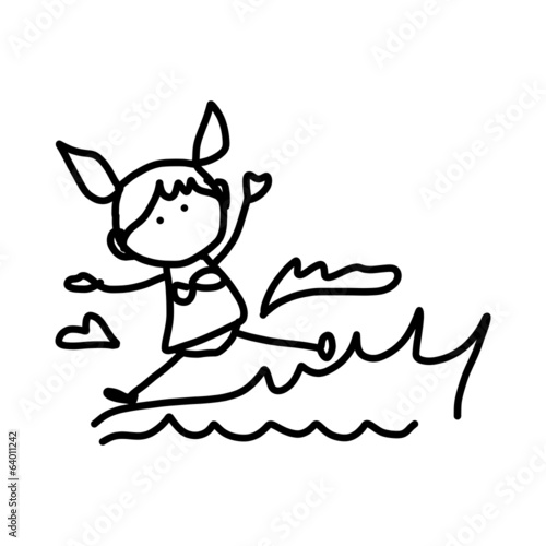 hand drawing cartoon summer