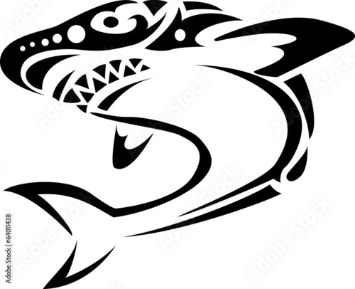Shark tribal tattoo