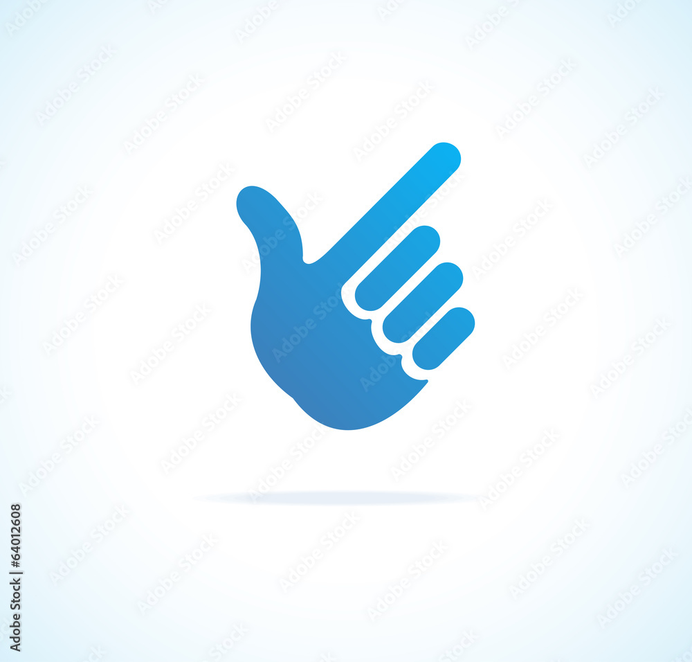 Paper Hand Cursor, Pointing icon vector Paper Hand Cursor, Pointing icon vector