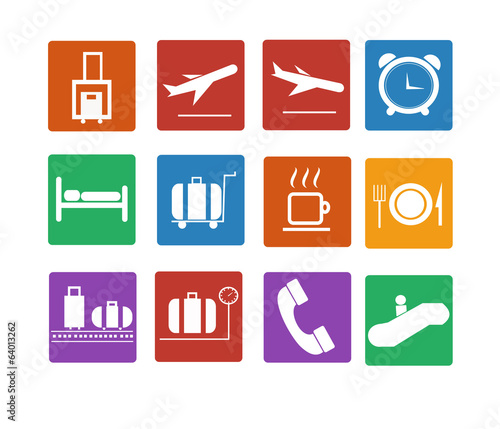 Airport icon. Flat icons set