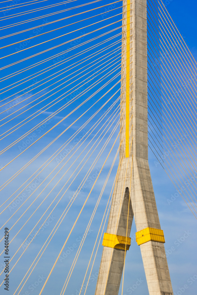 Obraz premium Rama VIII Bridge, Suspension bridge in Bangkok, Thailand