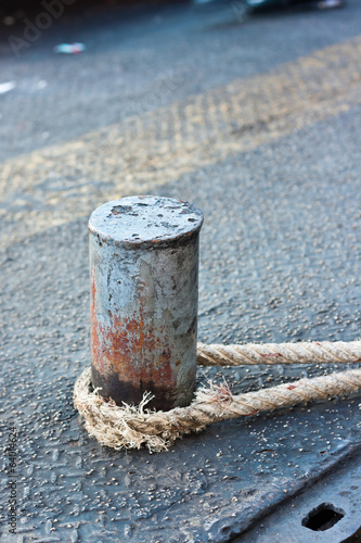 close up of  knots on a berth photo