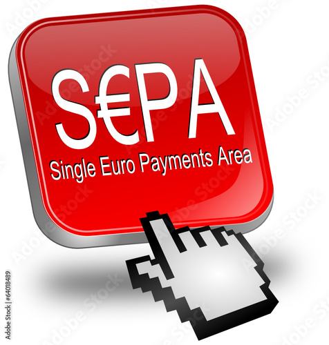SEPA - Single Euro Payments Area - Button mit Cursor