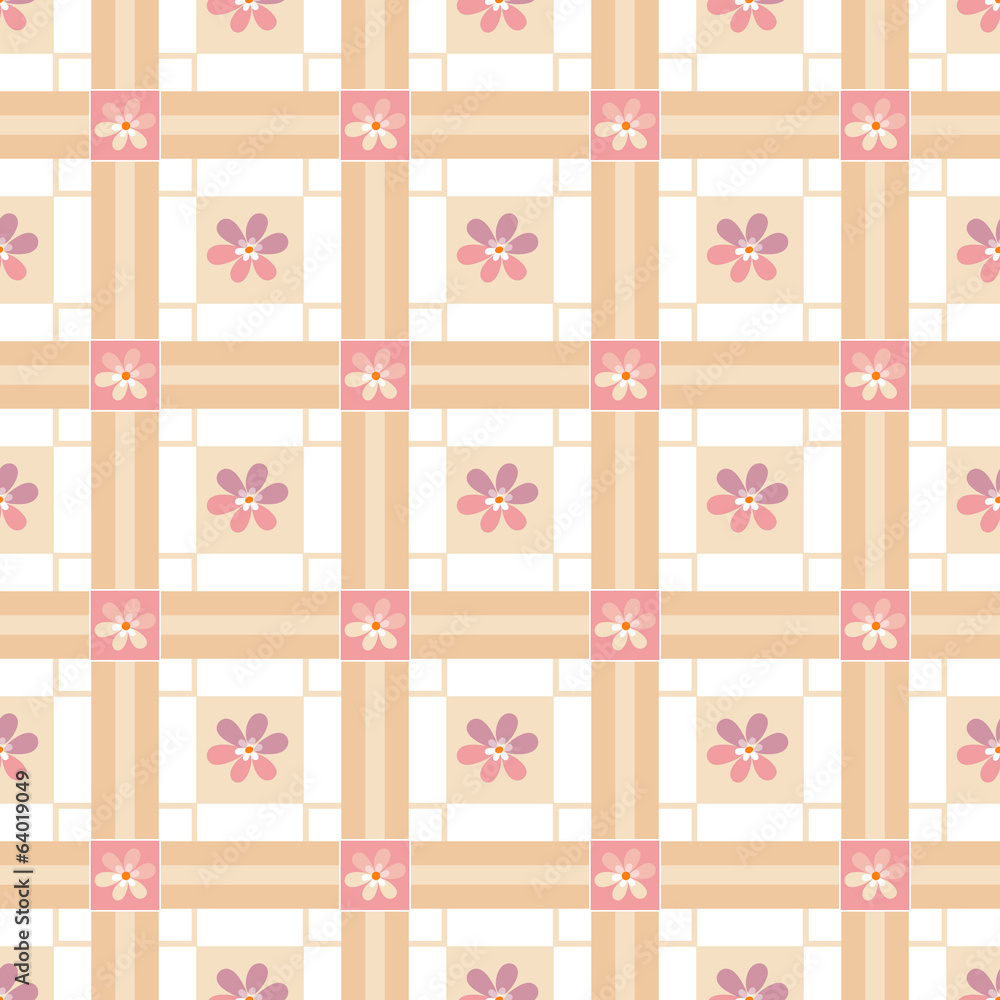 Patchwork seamless floral fabric pattern background