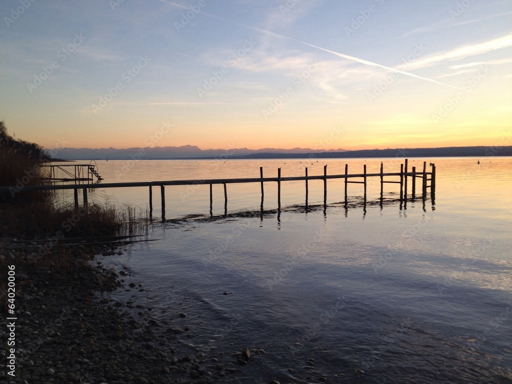 Sonnenuntergang am Ammersee