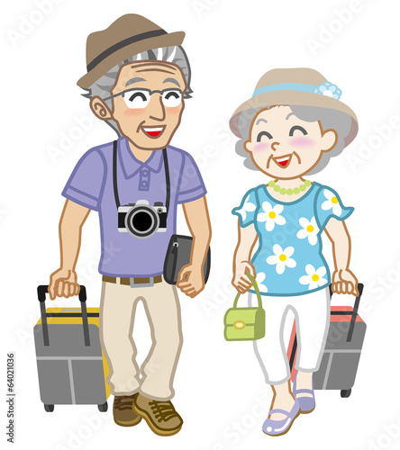 Senior couple traveller, Isolated
