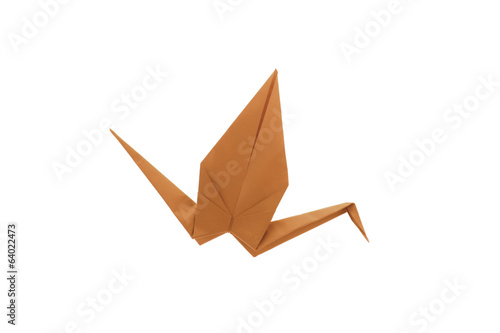 Orange origami bird