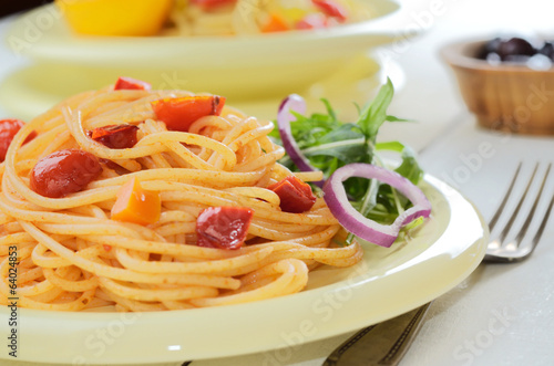 Spaghetti marinara pasta salad